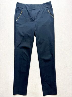 LOFT Dark Navy Marissa Skinny Pants with Gold Zippers